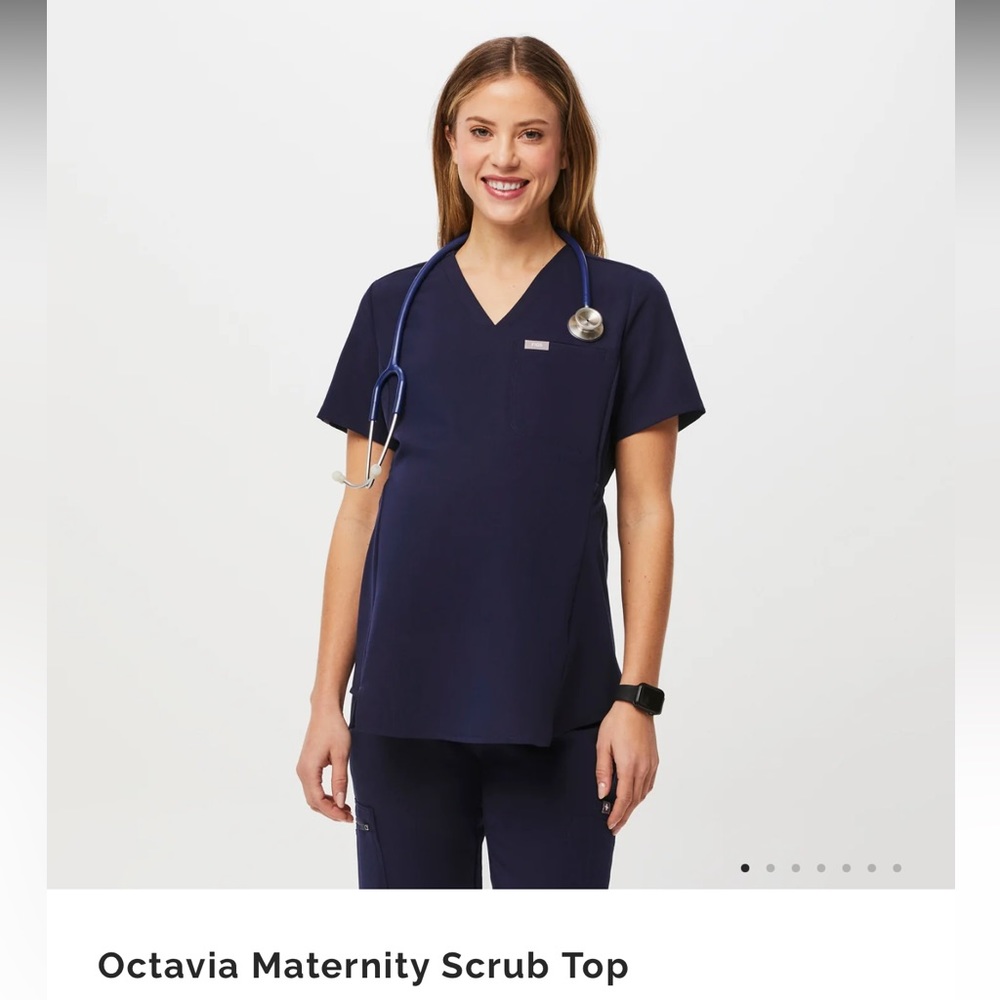 FIGS size L maternity top NWT, navy color